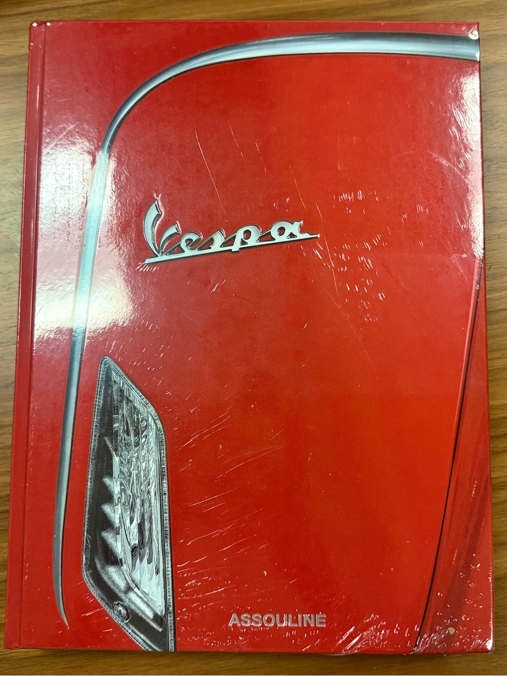Assouline Vespa Coffee Table Book in Red with Silver Accents
